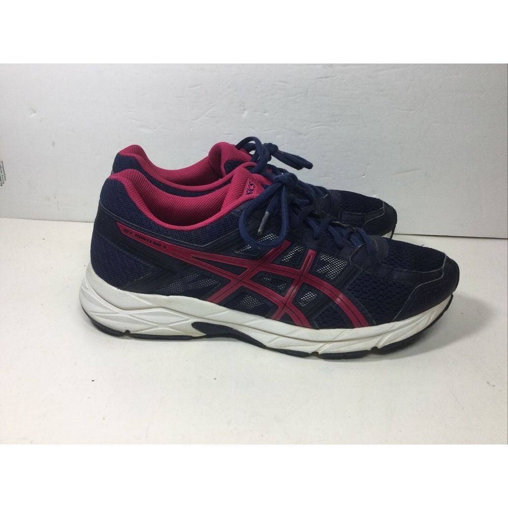 Asics Womens Gel Contend 4 Running Shoes  Size 9 Blue Pink T765N Low Top Lace Up